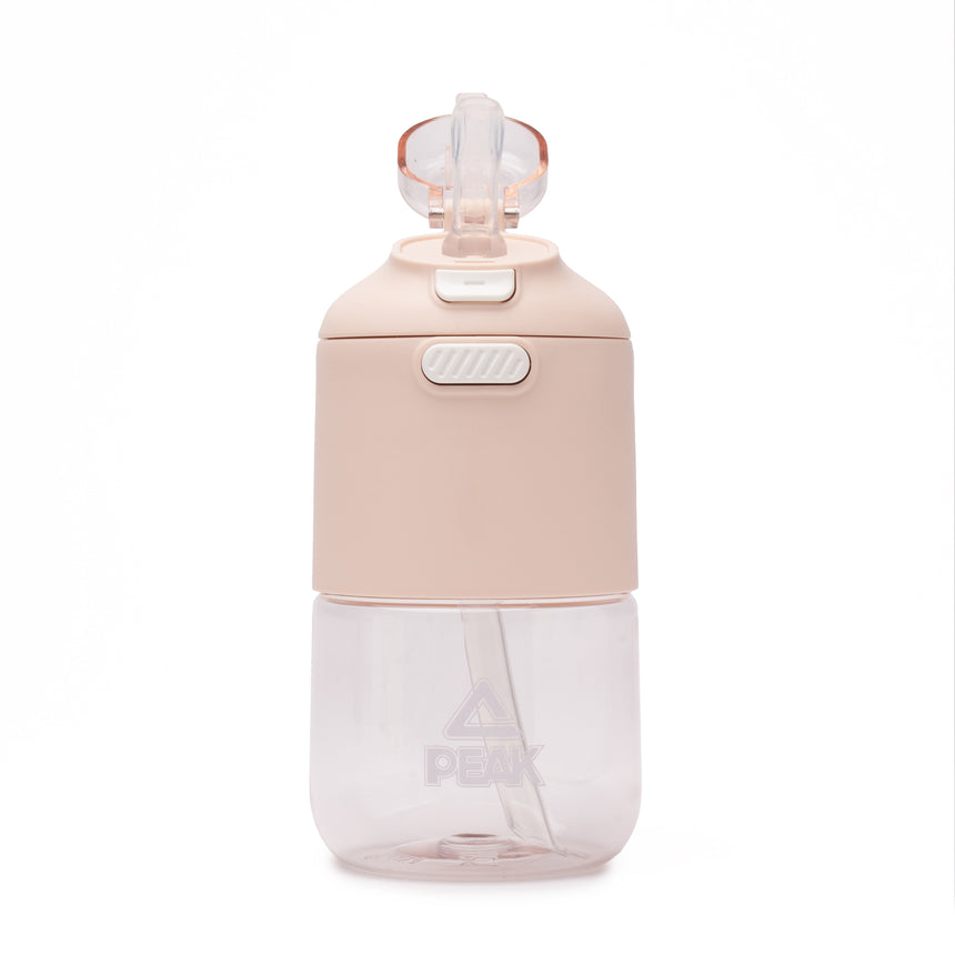 PEAK sport water bottle in pink with secure cap and side handle, lightweight for training and everyday use