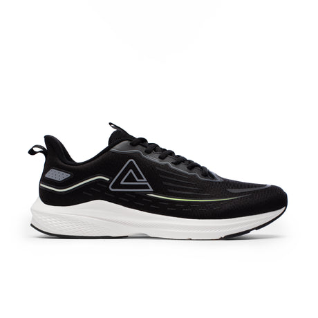PEAK Runner Energy running shoes in black and white for men, lightweight and breathable design for optimal performance and daily wear