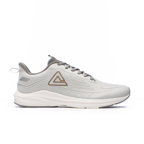 PEAK Runner Energy running shoes in beige and grey for men, lightweight and breathable design for optimal performance and daily wear