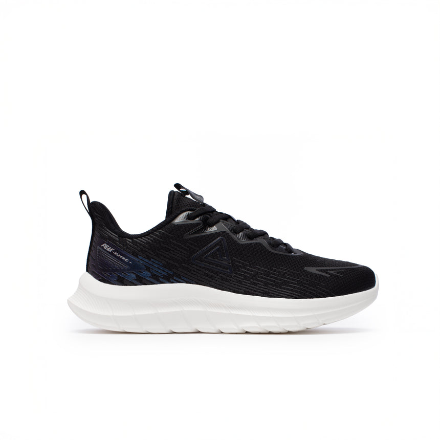 PEAK Horizon Runner running shoes in black and white for women, lightweight, comfortable and breathable with cushioning sole
