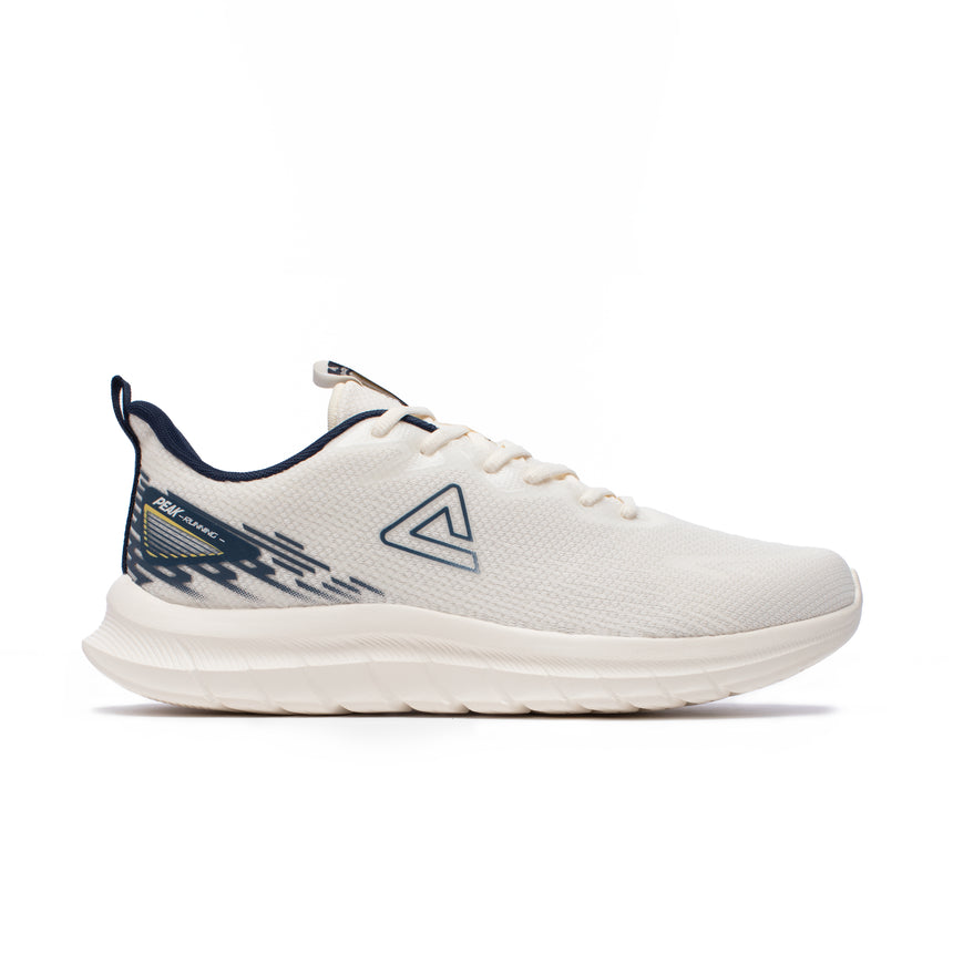PEAK Horizon Runner running shoes in off-white with navy blue details for men, lightweight, breathable and comfortable, ideal for sports and daily wear