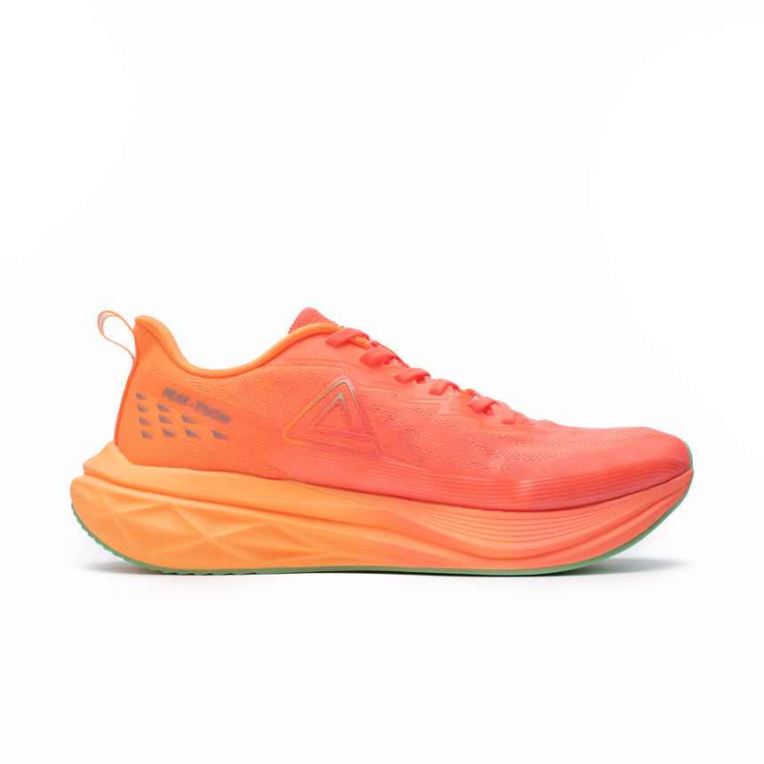 PEAK TAICHI PRO SPEED running shoes in orange for men with thick sole and breathable design, ideal for running and intensive training
