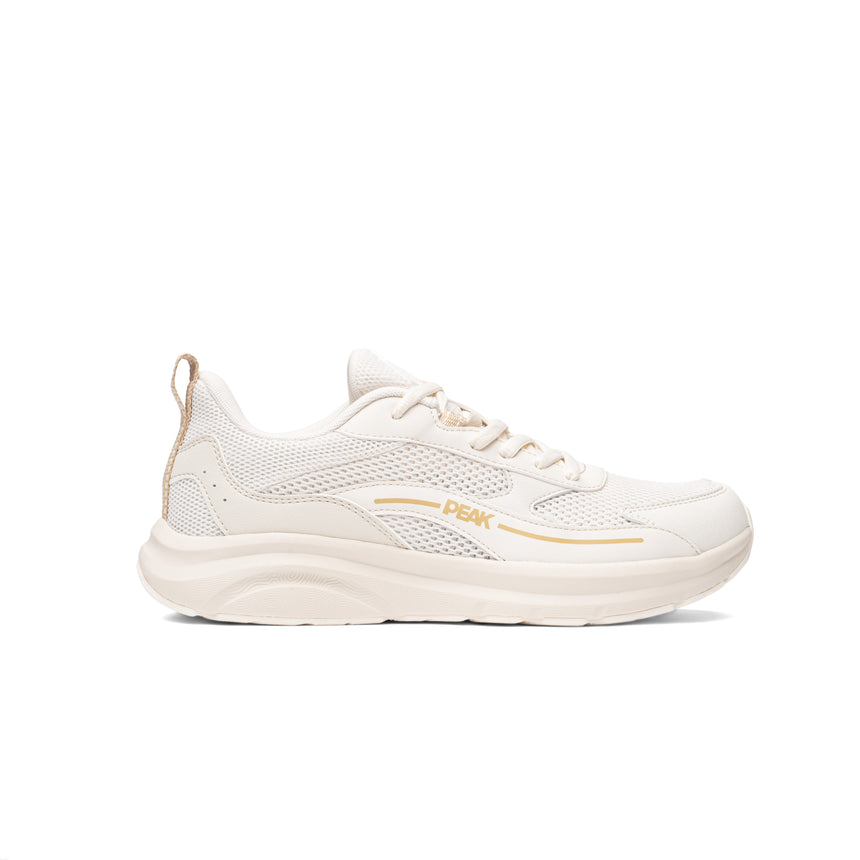 Baskets de running Peak pour homme en couleur off-white, légères et respirantes avec semelle confortable, parfaites pour le sport et le quotidien