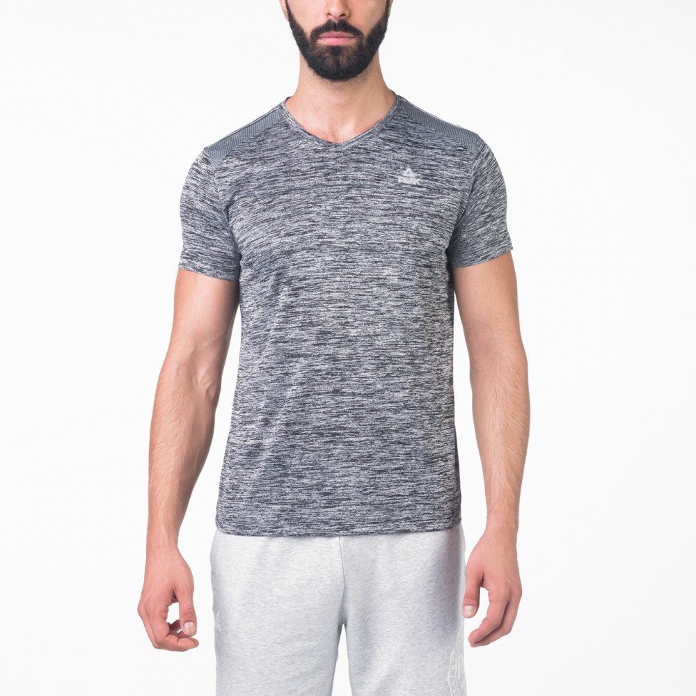 t-shirt training gris léger élastique et respirant