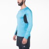 t-shirt aerod long sleeve bleu noir pour fitness et musculation - vêtements homme