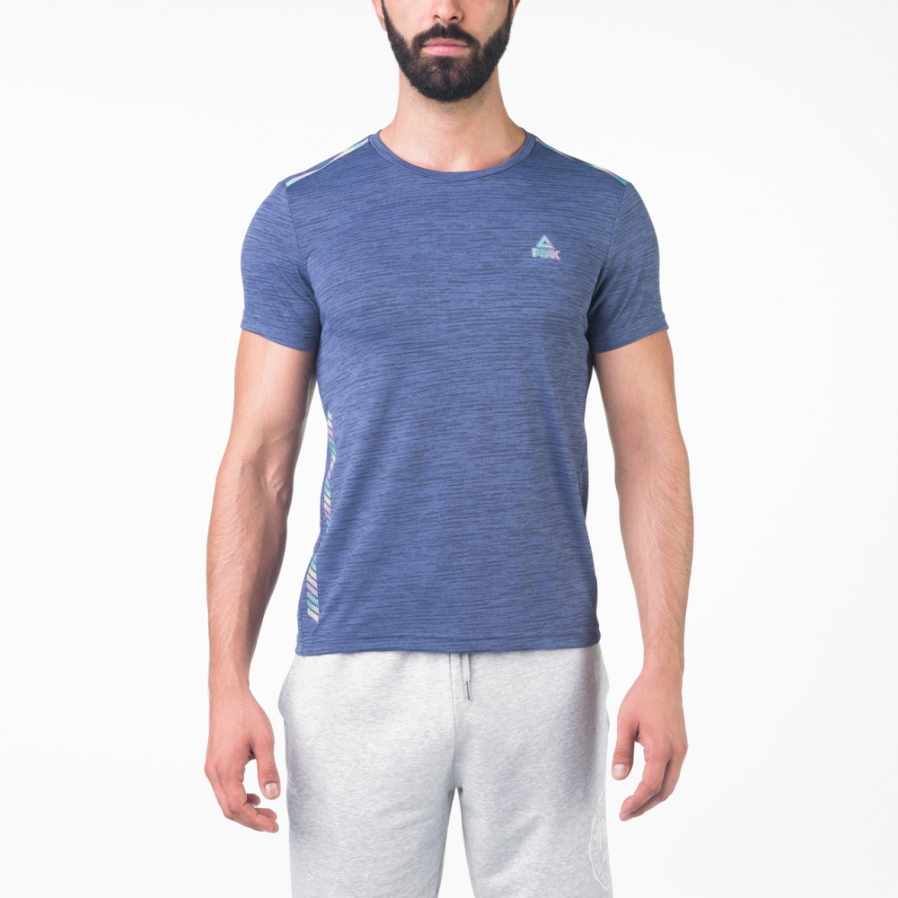 t-shirt training peak cool bleu gris