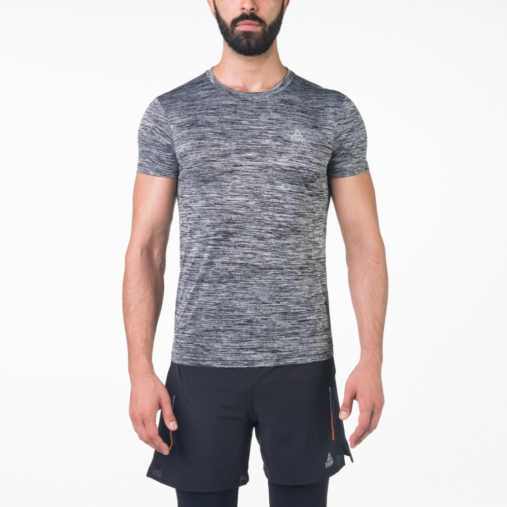 t-shirt crossfit gris blanc pour entrainement et running - vêtements homme