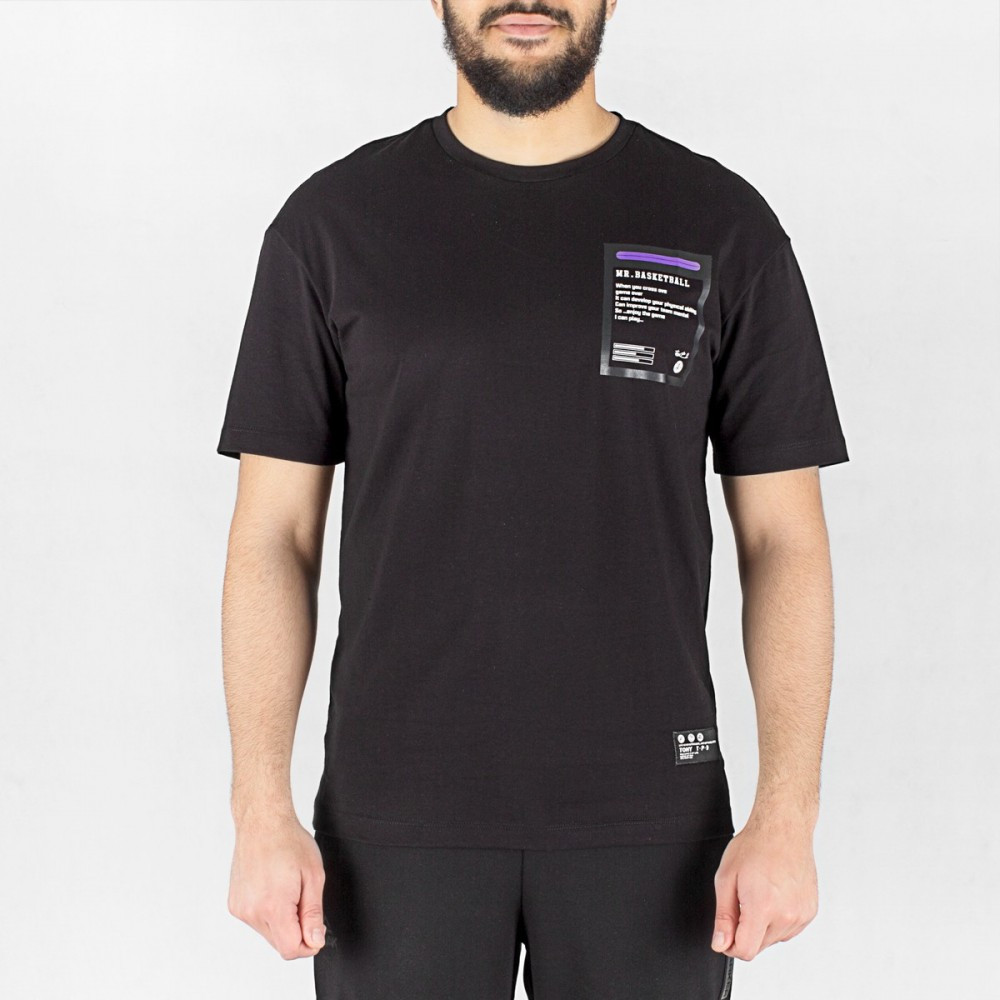Image 1 de T-SHIRT noir IMPRESSION MR BASKETBALL TONY PARKER ® de Peak Sport tunisie