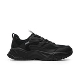 PEAK Trendy Flex retro casual lifestyle shoes in dark black for men with thick sole and modern design, ideal for everyday wear and urban style