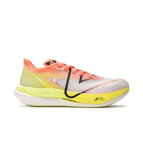 PEAK UP 30 Elite II running shoes in pink and green for men with thick sole and carbon fiber plate, lightweight and breathable design for long distance running
