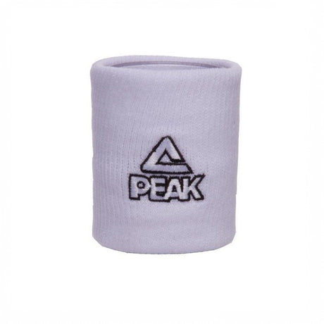 Serre-poignet PEAK blanc absorbant et confortable. Léger, respirant et parfait pour garder les mains sèches pendant le sport.