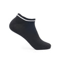 Chaussette basse PEAK noire avec bande blanche, en coton respirant et extensible, offrant confort, maintien et discrétion pour le sport ou un usage quotidien.