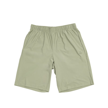 Short kaki clair Peak pour homme, coupe sportive avec taille élastique et poches latérales, idéal pour l’entraînement et les sorties quotidiennes.
