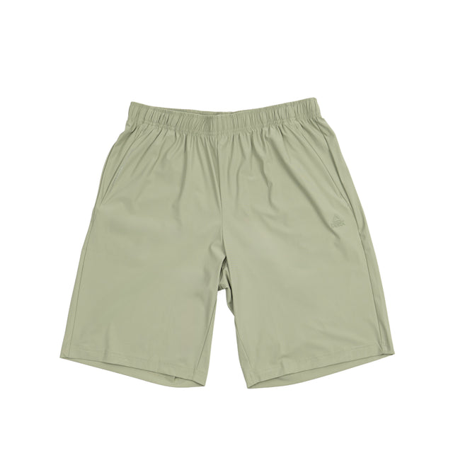 Short kaki clair Peak pour homme, coupe sportive avec taille élastique et poches latérales, idéal pour l’entraînement et les sorties quotidiennes.
