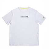 T-shirt blanc Peak pour homme avec inscription "Best Run" sur la poitrine, design sportif et respirant, idéal pour la course et les activités quotidiennes.
