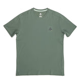 T-shirt vert Peak pour homme à col rond et manches courtes, coupe droite confortable, idéal pour le sport ou le quotidien.
