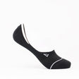 Black low-cut PEAK invisible sock with white trim and small PEAK triangle logo, displayed on a clean white background.